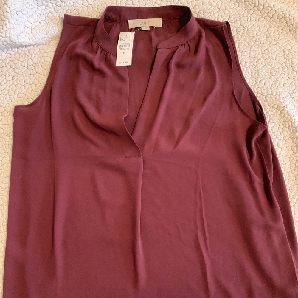 Red Sleeveless Blouse